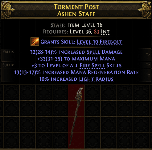 TORMENT POST
ASHEN STAFF