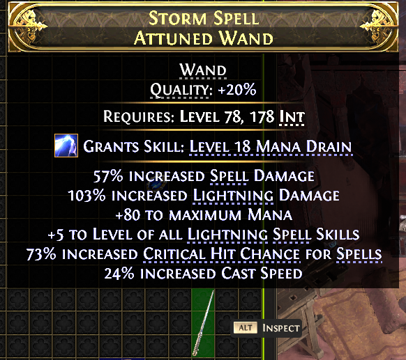 STORM SPELL ATTUNED WAND