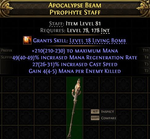 APOCALYPSE BEAM PYROPHYTE STAFF