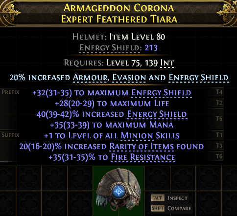 ARMAGEDDON CORONA EXPERT FEATHERED TIARA