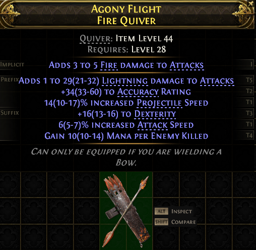 AGONY FLIGHT FIRE QUIVER