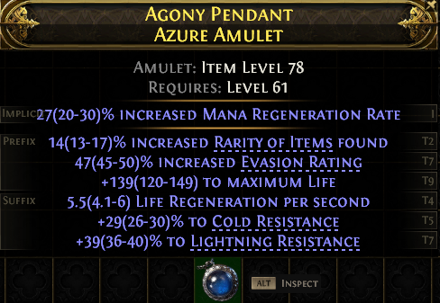 AGONY PENDANT AZURE AMULET