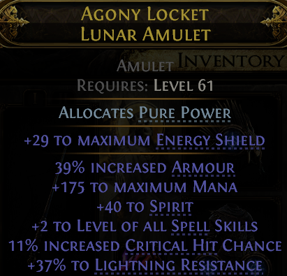 AGONY LOCKET LUNAR AMULET